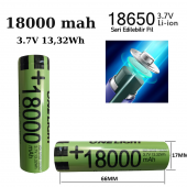 18650 Pil 18000 Mah 3,7v 13,32 Wh Şarjlı Lion Pil Yeni Üretim Kaliteli Tasarım 18000mah - 1