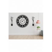 Dekoratif  Duvar Saati + 2 Adet Vazo - 1