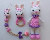Nolly Tavşan Takım Amigurumi Organik Oyuncak - 1