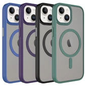 Vendas iPhone 15 Uyumlu ( iPhone 15 ) Flet Serisi Mat Arka Yüzey Wireless Şarj Destekli Magsafe Kılıf - 2