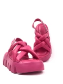 Basskan Kadın Penn Fuşya Yüksek Taban Biyeli Sandalet - 1