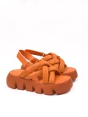 Basskan Kadın Penn Turuncu Yüksek Taban Biyeli Sandalet thumbnail 3