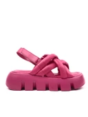 Basskan Kadın Penn Fuşya Yüksek Taban Biyeli Sandalet - 2