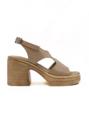 BAsskan Kadın Lende Nut Yüksek Topuk Ortopedik Taban Sandalet thumbnail 2