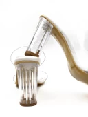 Basskan Beyaz Bennd Çift Şeffaf Bant Şeffaf Topuk Terlik thumbnail 3