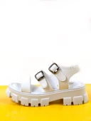 Basskan Mott Beyaz Yüksek Taban Ortopedik Taban Sandalet thumbnail 1