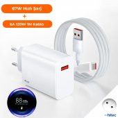 Schitec 67W UsbA Çıkışlı Turbo Fast Hızlı Şarj Aleti 1m 6A 120W Kablolu Set - 5