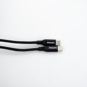 Philips 1Metre 6A 120W Type-C to Type-C Örgülü Hızlı Data ve Şarj Kablosu Siyah - 3