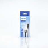 Philips 1Metre 6A 120W Type-C to Type-C Örgülü Hızlı Data ve Şarj Kablosu Siyah - 5