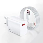 Schitec 67W UsbA Çıkışlı Turbo Fast Hızlı Şarj Aleti 1m 6A 120W Kablolu Set - 1