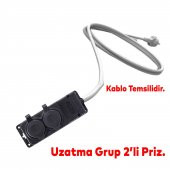 Sağlam Monofaze Kauçuklu Kablo Bahçe Çoğaltıcı Dış Mekan Korunaklı Priz Kapaklı Siyah Grup 2li - 4