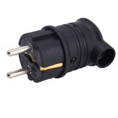 Monofaze Kauçuk İç Dış Mekan Dayanıklı Kablo Bahçe Korunaklı Erkek Eğik Fiş Siyah - 1