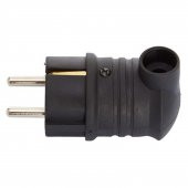 Monofaze Kauçuk İç Dış Mekan Dayanıklı Kablo Bahçe Korunaklı Erkek Eğik Fiş Siyah - 2