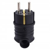 Monofaze Kauçuk İç Dış Mekan Dayanıklı Kablo Bahçe Korunaklı Erkek Eğik Fiş Siyah - 3