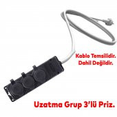 Sağlam Uzatma Monofaze Kauçuklu Bahçe Çoğaltıcı Dış Mekan Korunaklı Priz Kapaklı Siyah Grup 3lü - 4