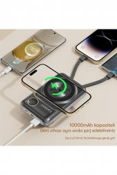 Peeq Earldom PD28 10.000 mAh 22.5W Kablosuz Şarjlı Dijital Göstergeli Pd Hızlı Şarj Powerbank - 7