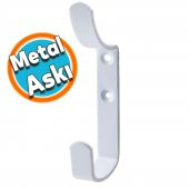 Metal Portmanto Vestiyer Duvar Dolap Elbise Askısı Beyaz Mobilya Kapı Askılığı Aparatı - 1