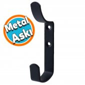 Metal Portmanto Vestiyer Duvar Dolap Elbise Askısı Siyah Mobilya Kapı Askılığı Aparatı - 1