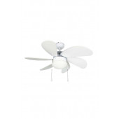 Vanti KCF281 60W 30 inç Ahşap Beyaz 6 Kanatlı Lambalı Avizeli İpli Tavan Vantilatörü - 1