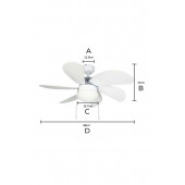 Vanti KCF281 60W 30 inç Ahşap Beyaz 6 Kanatlı Lambalı Avizeli İpli Tavan Vantilatörü - 4