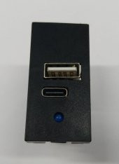 22.5x45 5 Volt 2 Amper USB+Type-C İkili Şarj Modülü - Siyah - 2