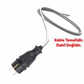 Monofaze Kauçuk İç Dış Mekan Dayanıklı Kablo Bahçe Korunaklı Erkek Düz Fiş Siyah - 2