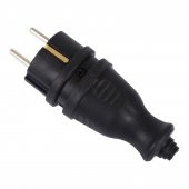 Monofaze Kauçuk İç Dış Mekan Dayanıklı Kablo Bahçe Korunaklı Erkek Düz Fiş Siyah - 3