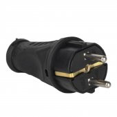 Monofaze Kauçuk İç Dış Mekan Dayanıklı Kablo Bahçe Korunaklı Erkek Düz Fiş Siyah - 4