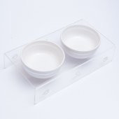 Akrilik, Pleksi Seramik Kase İkili Kedi Ve Mini Irk Köpek-Evcil Hayvan Mama Ve Su Kabı- Şeffaf - 3