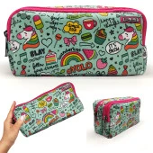 Kalem Kutusu Unicorn Kalemkutu Vegan Deri İki Bölmeli Kalemlik thumbnail 1