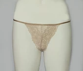ASM1174 Kadın Sütlü Kahve Lyc Dantel Görücü String - 2