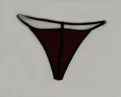 ASM1178 Kadın Bordo Siyah Lastikli Narinlerim String - 5