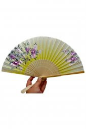 Japon Bambu Kumaş Yelpaze Çanta Boy Stant Hediyeli No.13 - 7