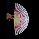 Japon Bambu Kumaş Yelpaze Çanta Boy Stant Hediyeli No.15 - 3