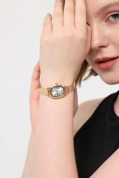 Lilith Roma Rakam Gümüş Kadran Gold Kordon Kadın Kol Saati thumbnail 4