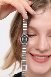 Lilith Roma Rakam Siyah Kadran Gümüş Kordon Kadın Kol Saati thumbnail 1