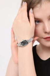 Lilith Roma Rakam Siyah Kadran Gümüş Kordon Kadın Kol Saati thumbnail 5