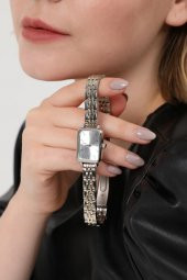 Luna Gümüş Kadran Gold Gümüş Kordon Kadın Kol Saati - 1