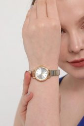 Demeter Gümüş Kadran Gold-Gümüş Kordon Kadın Kol Saati thumbnail 4