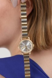 Demeter Gümüş Kadran Gold-Gümüş Kordon Kadın Kol Saati thumbnail 9