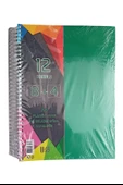 8+4 Ayraçlı Defter 12 Konulu 300 Yaprak 1 Adet 8 Kareli 4 Çizgili Spralli Plastik Kapak Seperatörlü - 5