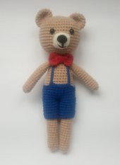 Papyonlu Ayıcık Amigurumi Organik Oyuncak - 1