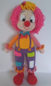 Yamalı Şirin Palyaço Amigurumi Organik Oyuncak - 2