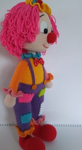 Yamalı Şirin Palyaço Amigurumi Organik Oyuncak - 3