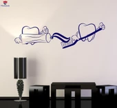 Dekoratif Duvar Sticker Diş Diş Macunu Diş Hekimi Diş Hekimliği Banyo Çıkartmaları Benzersiz Hediyelik - 1