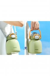 Çocuk Boyun Askılı 1000 Ml Pipetli Paslanmaz Çelik Termos - 8