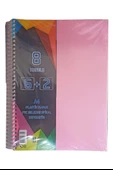 6+2 Ayraçlı Defter 8 Konulu 200 Yaprak 1 Adet 6 Kareli 2 Çizgili Spralli Plastik Kapak Seperatörlü - 5