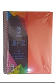 6+2 Ayraçlı Defter 8 Konulu 200 Yaprak 1 Adet 6 Kareli 2 Çizgili Spralli Plastik Kapak Seperatörlü - 7