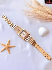 RVL-1847-F Revello Kaburga serisi Altın Kaplama Kararmaz Swarovski Taşlı 3Atm Su Geçirmez+Bileklik - 4