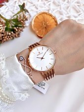 RVL-1851-F Revello Elite Model Bronz/Rose Özel Renk 30 Mt Su Geçirmez+Bileklik Lady Wristwatch thumbnail 3